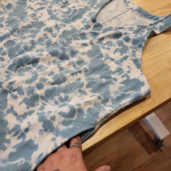 Colsie Blue Tie Dye Jersey Sweatpants Overalls XL 21" P2P (See photo for Spot) - Picture 4 of 14